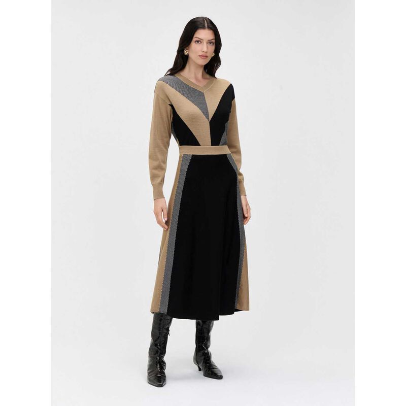 Veronika Maine Spliced Jacquard Merino Sweater image number 2